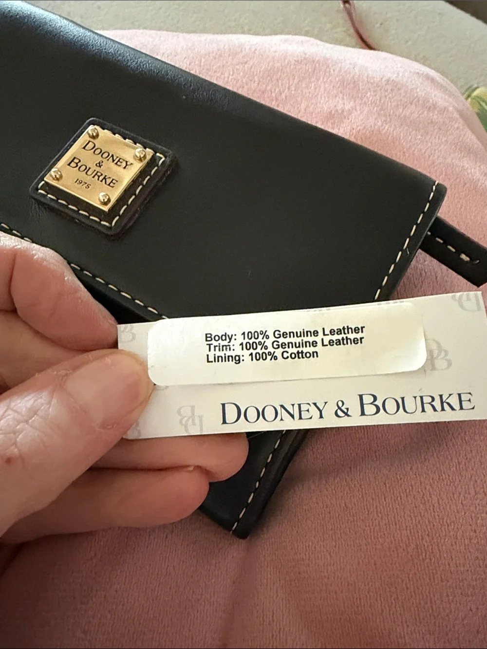 NWT Dooney & Bourke Luca Smooth Black Genuine Leather Flap Wallet – Red Interior